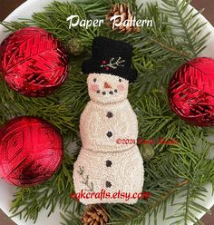 Snowman Christmas Winter Punch Needle Paper (Mailed) Pattern Hollywood Fl, Pattern Paper