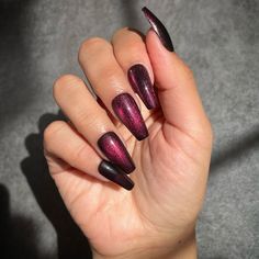 25 Ideas for Fall Cat Eye Nails 2024 - Fall Update 2024 Plum Chrome Nails, Ruby Nails, Trendy Manicure, Red Cat Eye, Fall Cat, Oval Shaped Nails, Plum Nails, Sugar Plums, Fall Cats