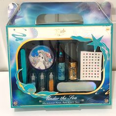 Brand New, Unopened Little Mermaid Make-Up Kit. Excellent Christmas Gift For Anyone! Under The Sea Nail Art, Disney Frozen Nails, Little Mermaid Makeup, Sea Nail Art, Ariel Makeup, Ariel Under The Sea, Mermaid Nail Art, Disney Princess Babies, Sea Nails