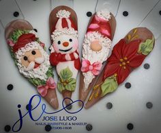 Moms Nails, Xmas Nail Art, Acrylic Toe Nails, Acrylic Toes, Uñas Acrilicas, Style Deco, 3d Christmas