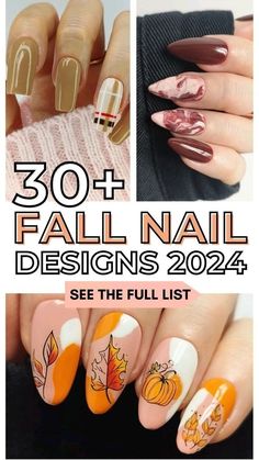 Round Fall Nails, Autumn Nail Ideas, Fall Nail Inspiration, Autumn Nail Art, Simple Fall Nails, Bears Nails