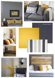 a collage of yellow and gray colors