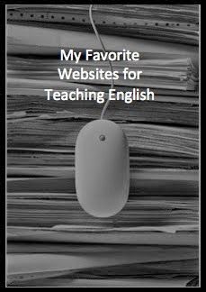 a computer mouse sitting on top of a pile of papers with the words my favorite website for teaching english