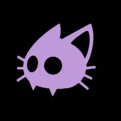 an image of a purple cat with big eyes