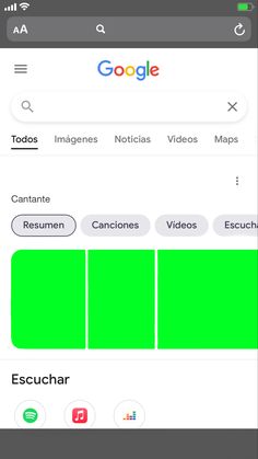 an iphone screen with the google search bar highlighted in green, and other icons on it