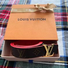 Louis Vuitton Reversible Belt With Lv Buckle. Size 30/32 Reversible Belt, Louis Vuitton Accessories, Limited Time, Buy Now, Louis Vuitton, Buckle, Women Accessories, Red, Color