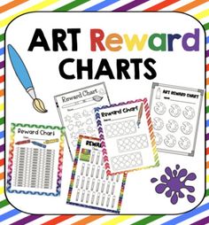 the art reward chart for students to use in their homeschool arts and crafts