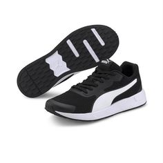 Grab a pair of these unisex PUMA Taper Trainer Shoes for only ₱2,900! Limited time offer only. Trainer Shoes, White Puma, Puma White, Black Puma, 1 Logo, Low Boots, Shoes Trainers, Lace Closure