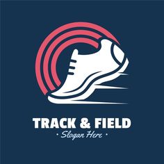 the logo for track and field, with a running shoe in it's center