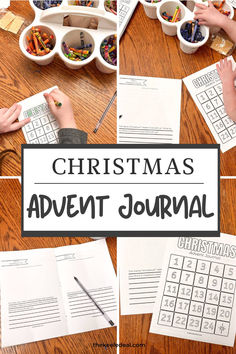 the christmas activity journal is filled with activities for children to practice their writing skills