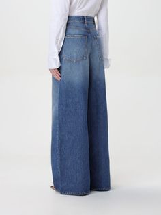 Find SPORTMAX Jeans on Editorialist. Jeans SPORTMAX Woman color Blue Extra Wide Leg Jeans, Denim Jeans Fashion, Italian Fashion Designers, Loungewear Shorts, Designer Clothes For Men, Wide Legs, Modern Outfits, Denim Jumpsuit, Veronica Beard