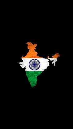 india map with flag on black background