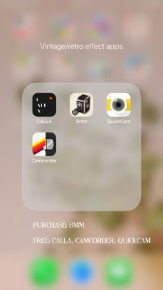 an iphone screen showing the icons for different app styles and colors, including camera buttons