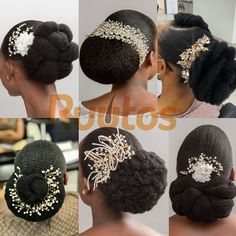 Black Brides Hairstyles, Bride Hairstyles Updo, Natural Hair Ponytail, Natural Hair Wedding, Black Wedding Hairstyles, Natural Wedding Hairstyles, Natural Hair Bun Styles, Beautiful Bridal Hair, Natural Hair Bride