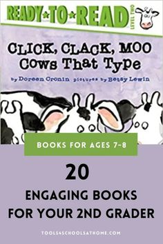 the book cover for 20 engaging books for your 2nd grader to read is shown