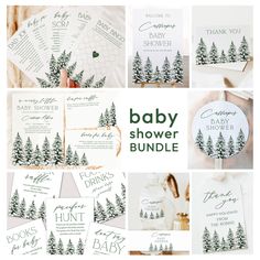 baby shower bundle with pine trees