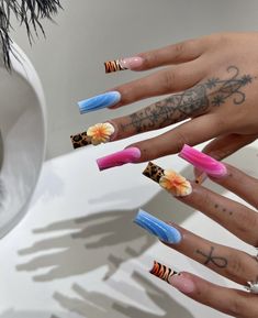 Acrylic Full Set, Retro Nails, Cheetah Nails, Hello Nails, Print Nails, French Acrylic Nails, Classy Acrylic Nails, Long Acrylic Nails Coffin