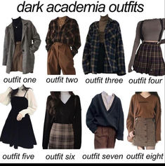 Subtle Dark Academia Outfits, Dark Academy, Dark Academia Clothes