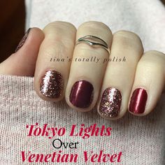 Color Street Tokyo Lights, Mixed Manicure, Sparkly Acrylic Nails, Nail Care Routine, Winter Nail Designs, Sparkly Nails, China Glaze, Velvet Color