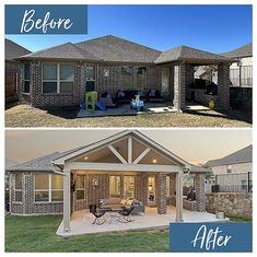 before and after photos of a home's exterior