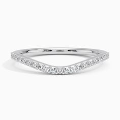 a white gold wedding band with diamonds