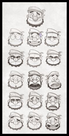 an image of cartoon faces drawn in pencil