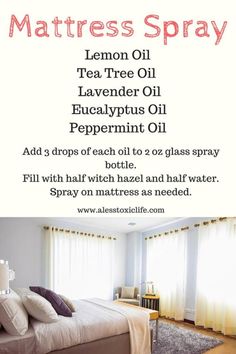 Mattress Spray, Essential Oil Diffuser Blends Recipes, Essential Oil Spray, Essential Oils Cleaning, Oil Diffuser Recipes, Essential Oil Blends Recipes, Essential Oil Diffuser Blends, Oil Diffuser Blends, Diy Essential Oils