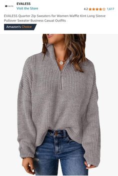 affliate link tagged below #fashion #sale #fallinspo #fallsweater Sweater Business Casual, Fall Sweater, Quarter Zip Sweater, Long Sleeve Pullover Sweater, Fashion Sale, Luxury Store, Business Casual Outfits