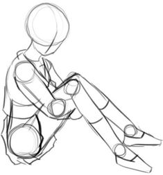 a drawing of a person sitting on the ground with their legs crossed and feet crossed