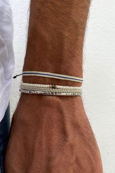 Mediterranean Jewelry, Cool Mens Bracelets, Mens Bracelet Fashion, Mens Jewerly, Cotton Bracelet, Mens Beaded Bracelets, Mens Jewelry Bracelet, Fashion Bracelets