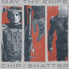 three different images of the same character from star trek, with text that reads may thy knife chip and shatter