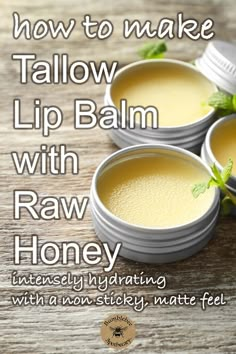 Tallow Benefits, Lipbalm Diy, Tallow Recipes, Natural Motherhood, Bumblebee Apothecary, Tallow Lip Balm, Tallow Recipe, Modern Homemaking, Recipe With Honey