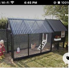 Large Chicken Run, Chicken Run Ideas, Small Chicken Coop, Reban Ayam, Cute Chicken Coops, Chicken Shed, Chicken Coop Garden, Backyard Chicken Coop, Backyard Chicken Coop Plans