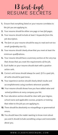 the 13 best - kept resume secrets