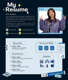 this is an image of a resume for a young woman with blue and green accents