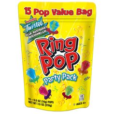 a bag of ring pop party pack