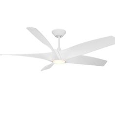 Zephyr 5-Blade 62 Inch Matte White Outdoor CCT LED Smart Ceiling Fan - Bees Lighting White Acrylic Ceiling Fan, Large Ceiling Fans, Outdoor Ceiling, Smart Home Technology, Modern Ceiling Fan, Bath Light, Home Technology, Home Ceiling, Dc Motor