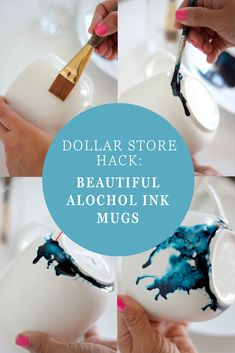 dollar store hack beautiful alcohol ink mugs