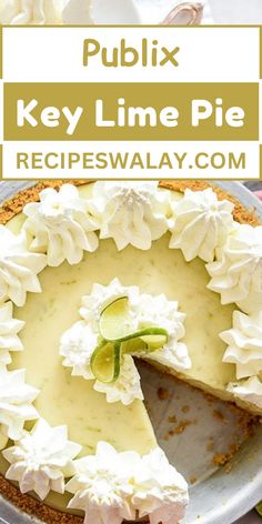 a key lime pie with a slice missing from it