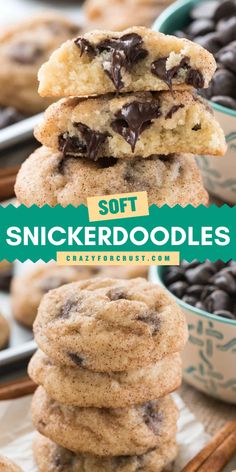 This Soft Snickerdoodle Recipe is a soft and chocolatey version of my classic snickerdoodle cookie recipe. It’s soft and pillowy and you can add chocolate chips if you want! Snickerdoodle Cookie Recipe, Snickerdoodle Cookie