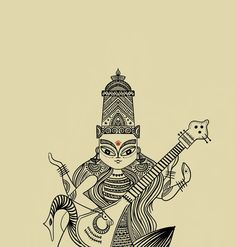 Saraswati Illustration, Ma Saraswati, Pins