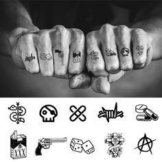 Knuckle Tattoos For Guys, Finger Letter Tattoos, Acab Tattoo, Fist Tattoo, Herren Hand Tattoos, Thumb Tattoos, Tattoo Chest, Small Finger Tattoos