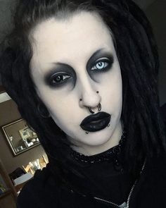 White Contact Lenses, Horror Clothes, Cool Makeup Looks, Alt Style, Goth Women, Nothing At All, Goth Makeup, Cosplay Makeup