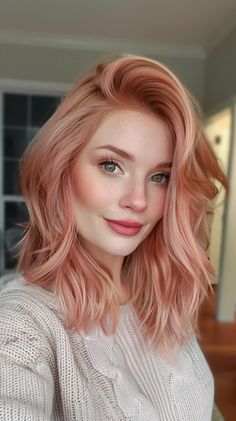 47 Cherry Blonde Hair Color Ideas To Rock This Season’s Hottest Trend Red Hair For Natural Blondes, Red Hair Color For Pale Skin, Rose Quartz Hair Color, Strawberry Blonde Pink Highlights, Blonde Rose Gold Hair