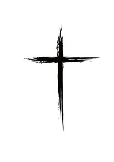 a black and white photo of a cross