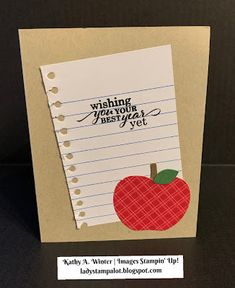 a notepad with an apple on it and the words wishing you are your best year yet