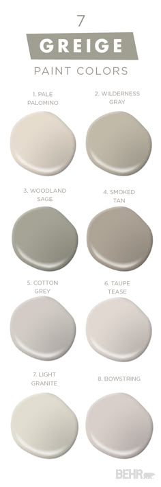 some white paint colors with the words, behr paint you can never have