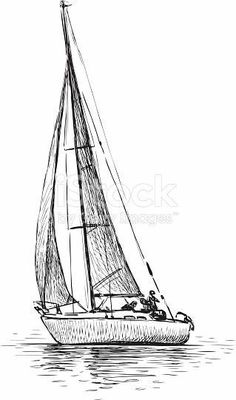 a sailboat in the water on a white background stock photo and royalty illustration image