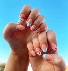 Once again, we've curated 80 cute summer nail inspirations that can provide you with the best tips for your next mani. These lovely summer mani are Patriotic Nails Design, Patriotic Nails, 4th Of July Nails, July Nails