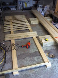 the unfinished bed frame is ready to be built